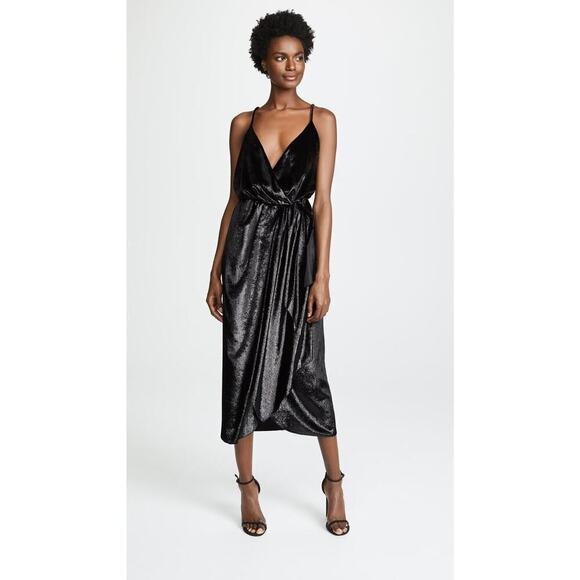 Maria Lucia Hohan Jolie Womens Black Silk Wrap Dress Sleeveless Gown Sz 10 $2500
